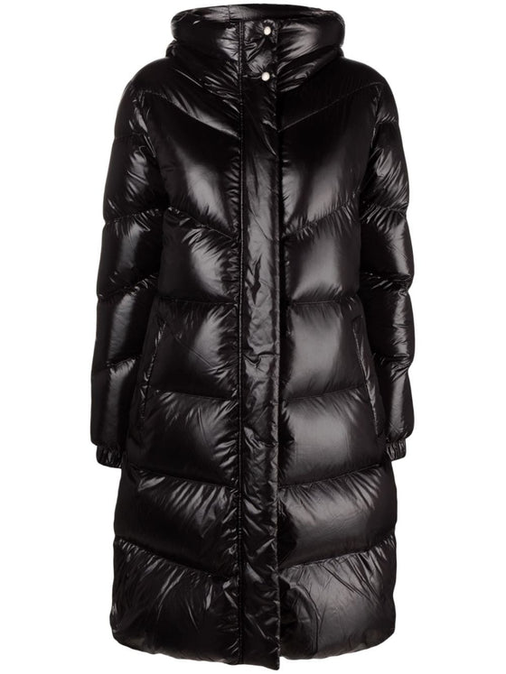 Woolrich quilted raincoat with logo patch