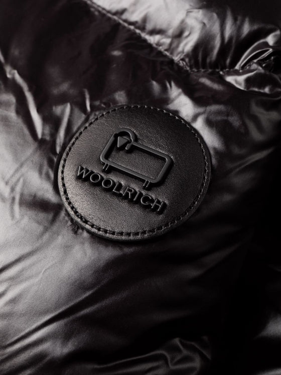 Woolrich quilted raincoat with logo patch