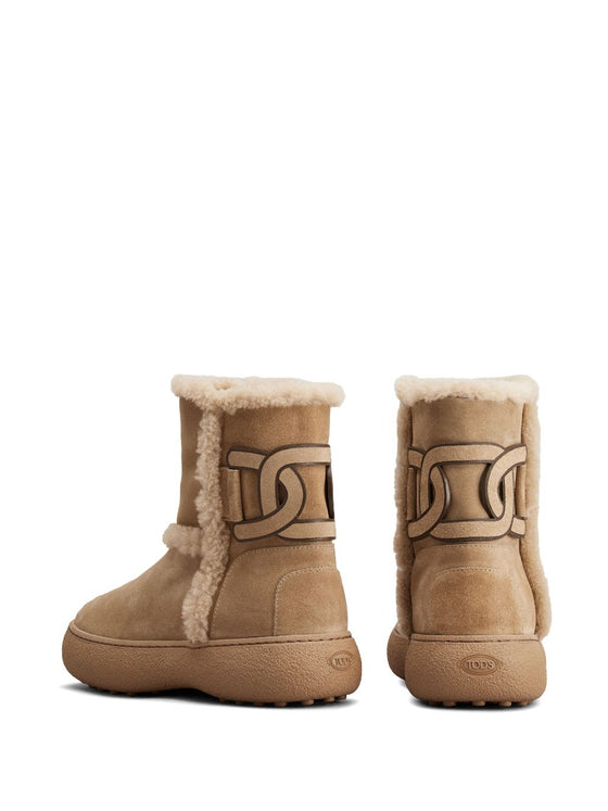 Tod's Kate suede and shearling ankle boots