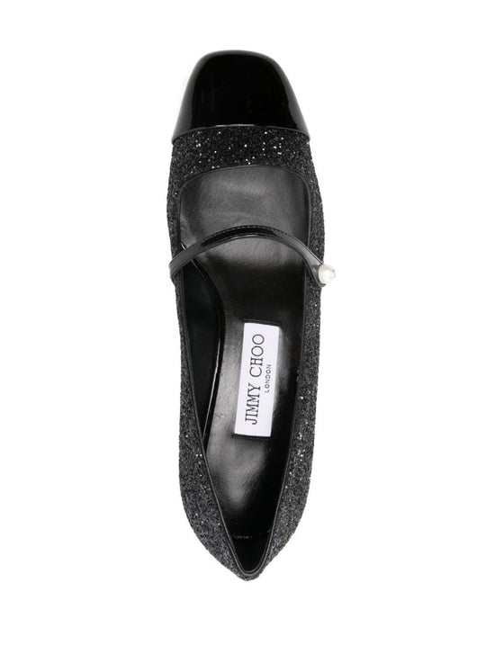 Jimmy Choo Elisa 45 Leather Glitter Pumps