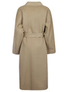 Sandbeige Wool midi coat
