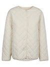 Sandbeige Quilted nylon jacket