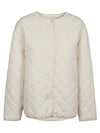 Sandbeige Quilted nylon jacket
