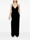Gold Hawk V-back wide leg Velvet jumpsuit