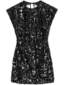  Ganni Velvet Sequins Mini Dress