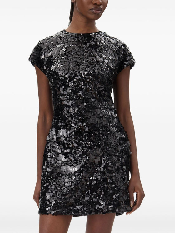 Ganni Velvet Sequins Mini Dress