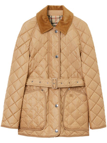  Burberry EKD-embroidered diamond-quilted jacket
