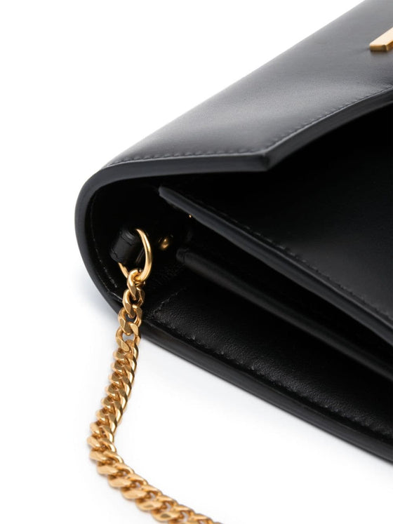 Balmain logo-plaque leather crossbody bag