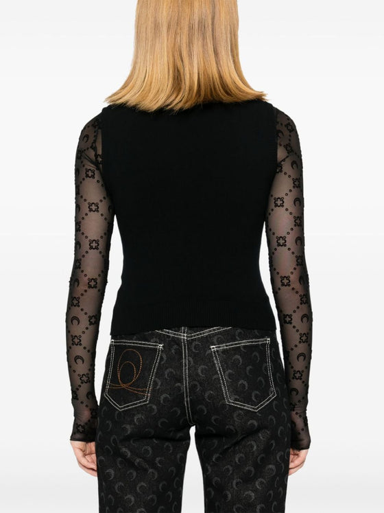 Marine Serre Crescent Moon-embroidered tank top