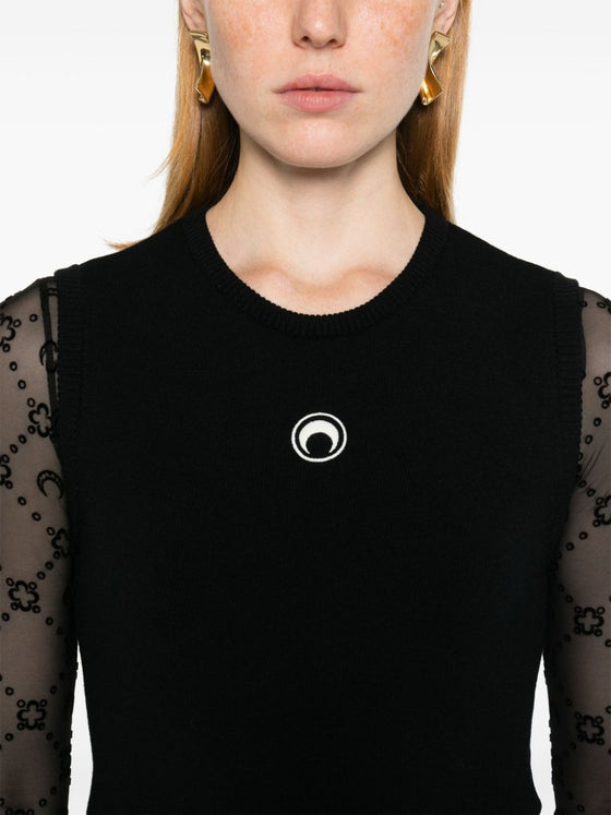 Marine Serre Crescent Moon-embroidered tank top