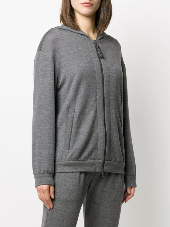 Brunello Cucinelli zipped long-sleeve hoodie