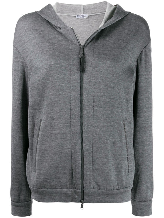 Brunello Cucinelli zipped long-sleeve hoodie