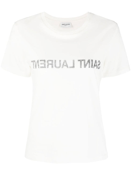 Saint Laurent Reverse Logo Print T-shirt