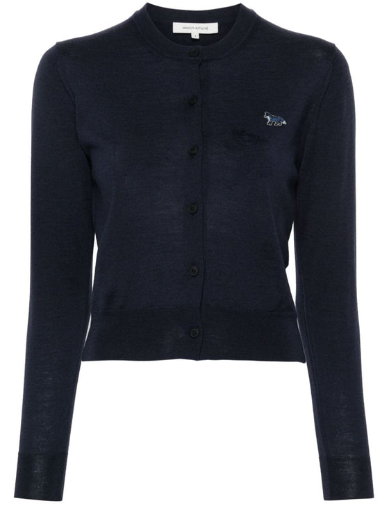 Maison Kitsuné Maison Kitsune logo-embroidered Wool Cardigan