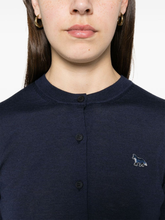 Maison Kitsuné Maison Kitsune logo-embroidered Wool Cardigan