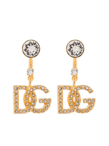  Dolce & Gabbana DG Logo Earrings with rhinestones