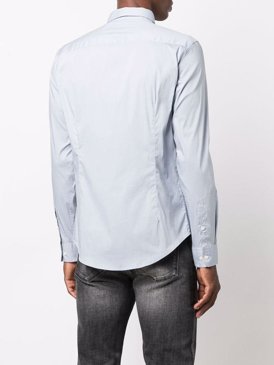 Emporio Armani logo-embroidered long-sleeve shirt