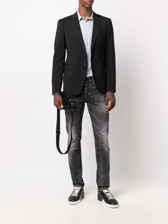 Emporio Armani logo-embroidered long-sleeve shirt