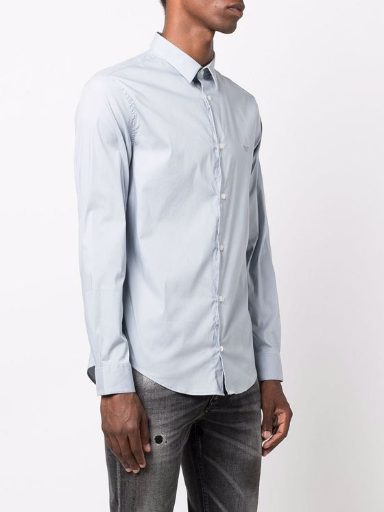 Emporio Armani logo-embroidered long-sleeve shirt