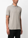 Emporio Armani logo embroidered striped polo shirt