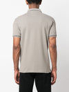 Emporio Armani logo embroidered striped polo shirt