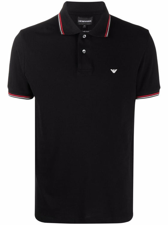 Emporio Armani logo print polo shirt