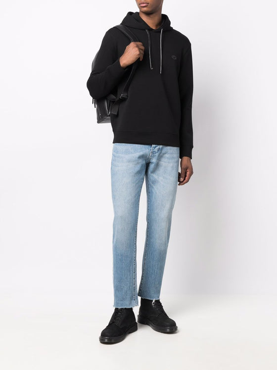 Emporio Armani Hooded sweatshirt with micro logo patch