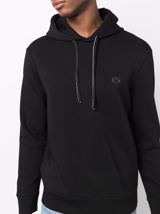 Emporio Armani Hooded sweatshirt with micro logo patch