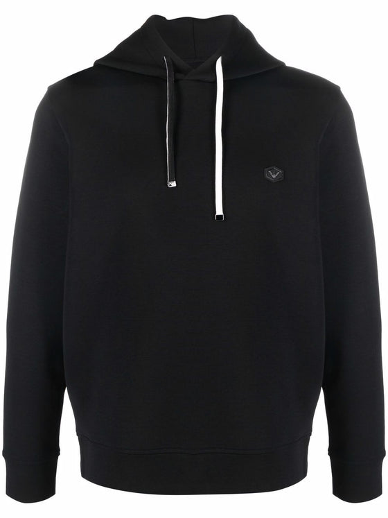 Emporio Armani Hooded sweatshirt with micro logo patch