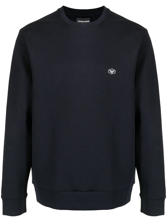 Emporio Armani Crew-neck sweatshirt with micro logo