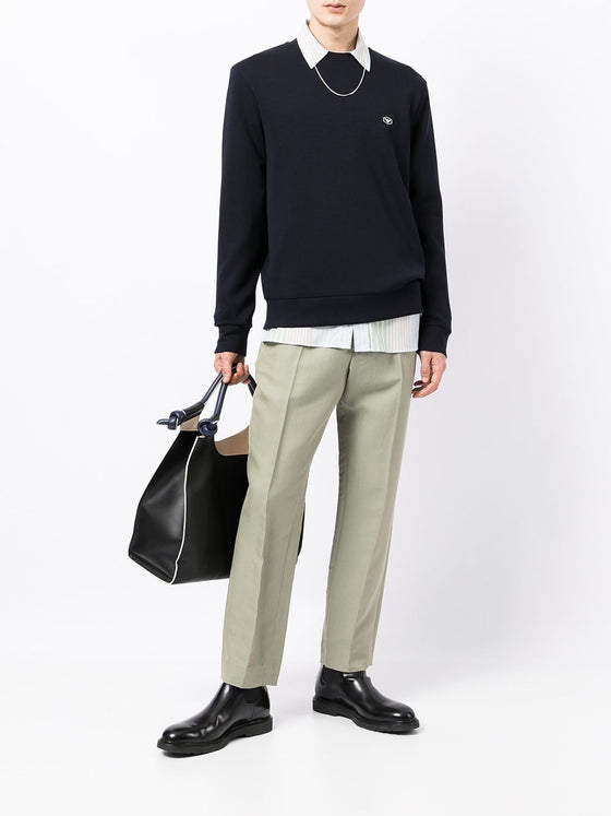 Emporio Armani Crew-neck sweatshirt with micro logo