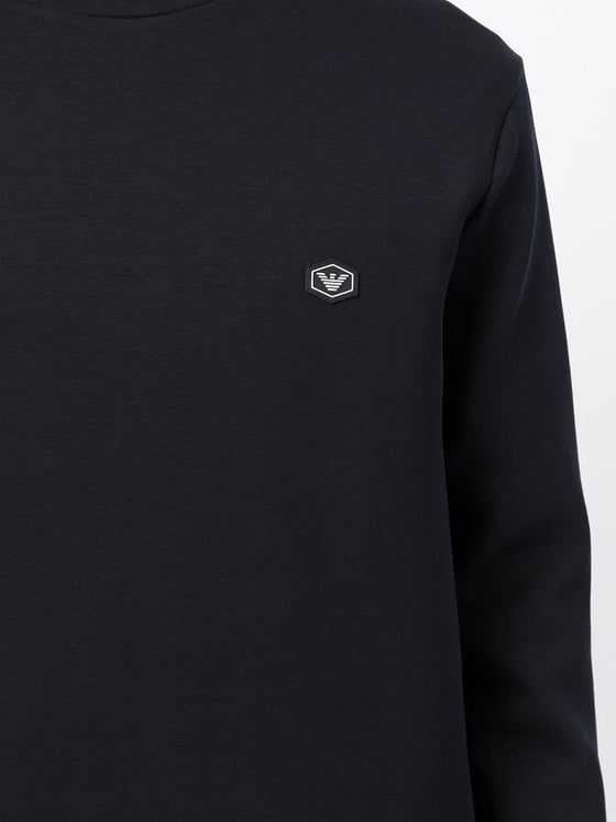 Emporio Armani Crew-neck sweatshirt with micro logo