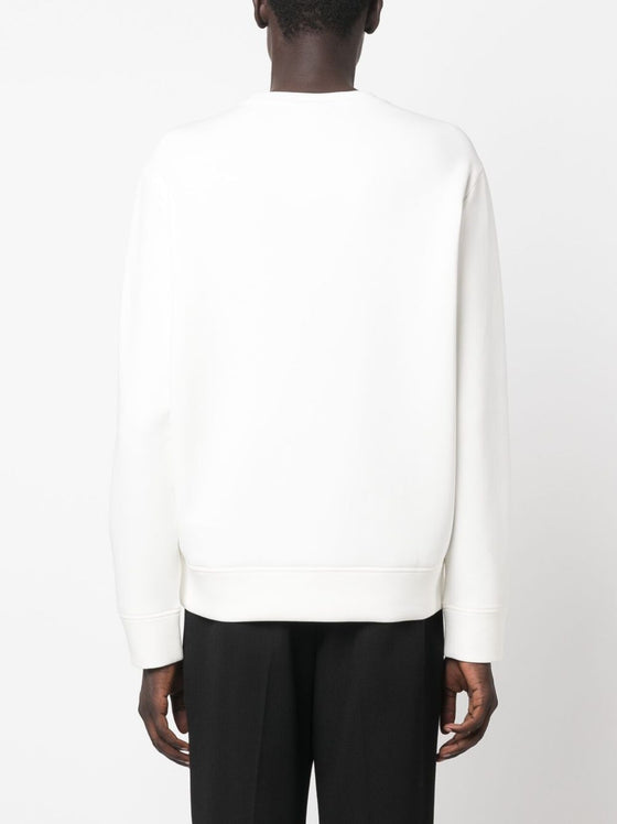 Emporio Armani Double-jersey sweatshirt with embossed embroidered EA logo