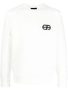 Emporio Armani Double-jersey sweatshirt with embossed embroidered EA logo