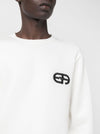Emporio Armani Double-jersey sweatshirt with embossed embroidered EA logo