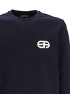 Emporio Armani Double-jersey sweatshirt with embossed embroidered EA logo