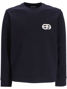  Emporio Armani Double-jersey sweatshirt with embossed embroidered EA logo