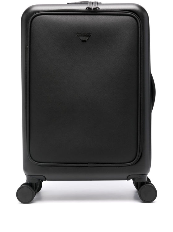 Emporio Armani cabin trolley with saffiano detail and eagle plaque