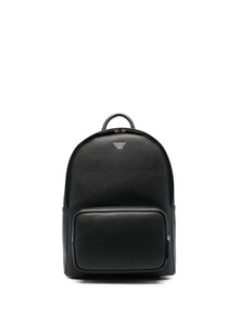  Emporio Armani Roundshape backpack in regenerated saffiano leather with ASV eagle plaque