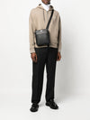 Emporio Armani ASV regenerated Saffiano leather flat shoulder bag with eagle plate