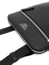 Emporio Armani ASV regenerated Saffiano leather flat shoulder bag with eagle plate