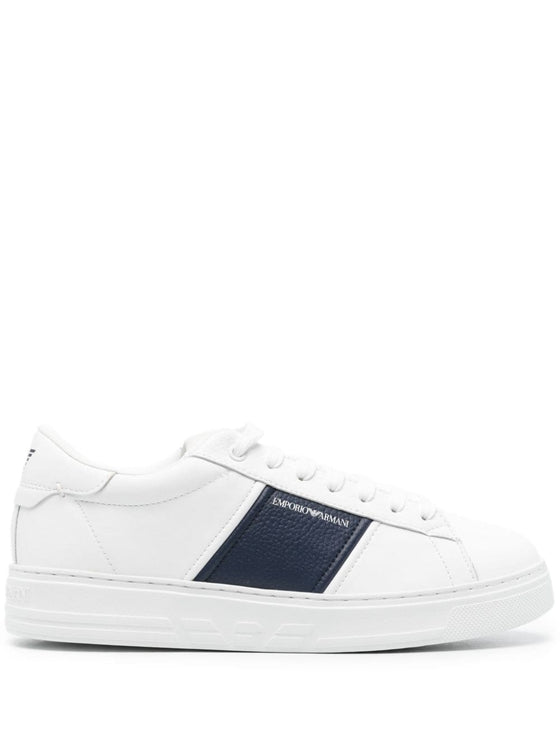 Emporio Armani Leather sneakers with logo detail
