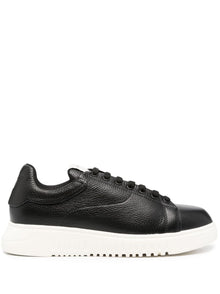  Emporio Armani tumbled leather sneakers