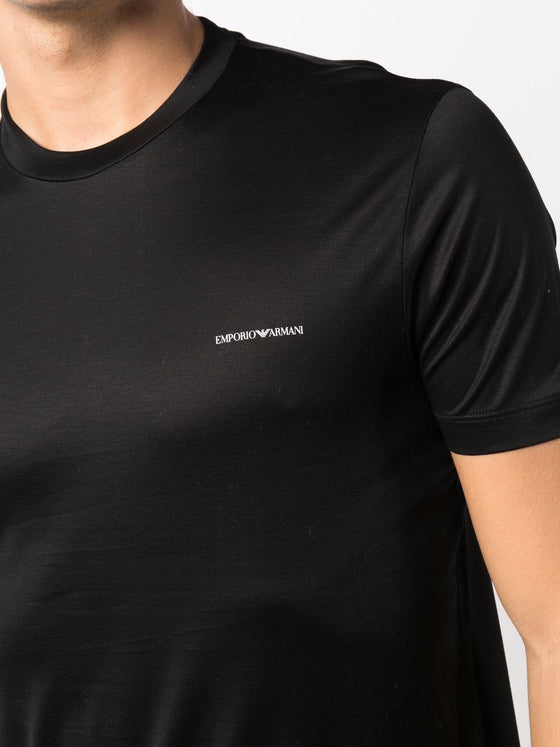 Emporio Armani ASV Lyocell blend jersey T-shirt with micro logo lettering