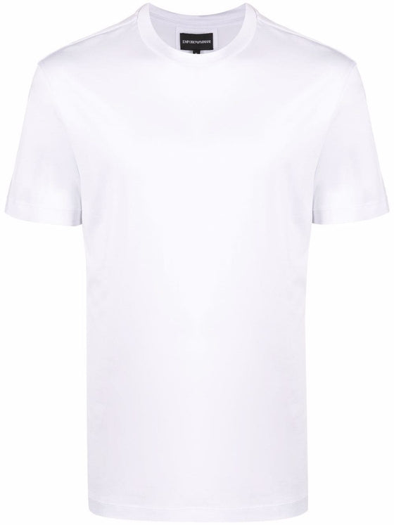 Emporio Armani White logo-patch short-sleeve T-shirt