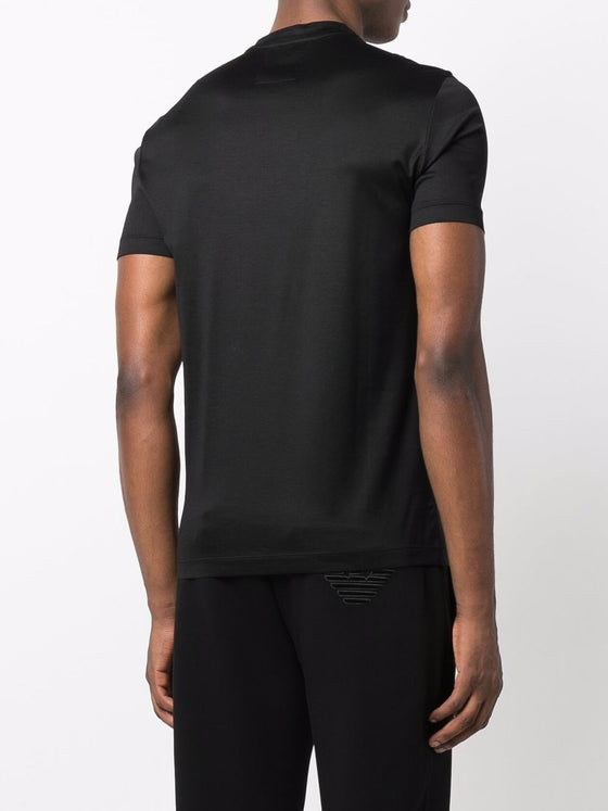 Emporio Armani Black logo-patch short-sleeve T-shirt
