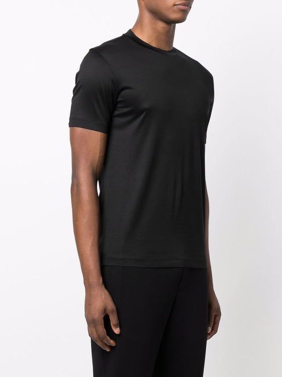 Emporio Armani Black logo-patch short-sleeve T-shirt