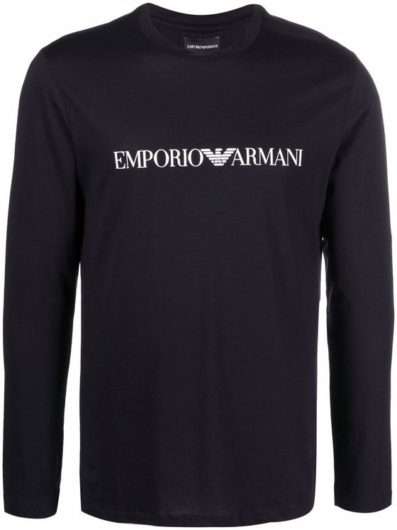 Emporio Armani logo print long sleeve T-shirt