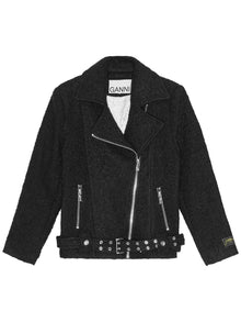  Ganni Textured Boucle Wool Jacket
