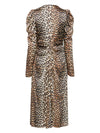 Ganni leopard-print Ruched Midi Dress